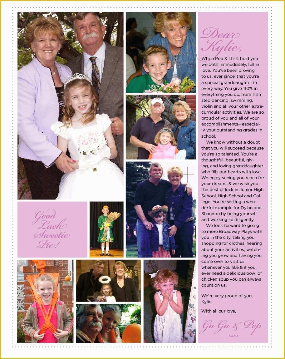 Yearbook Dedication Page Template Free Of Custom Personalized Senior Yearbook Page or by
