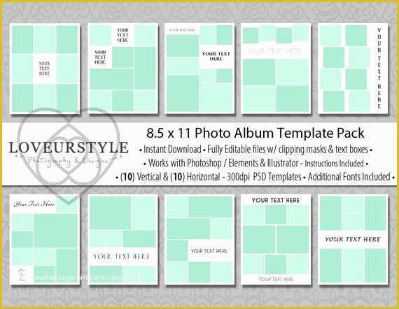 Yearbook Templates Free Download Of 8 5x11 Album Template Pack 20 Templates