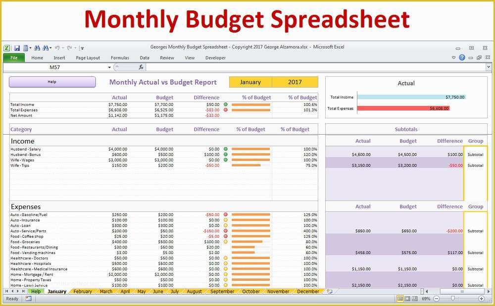 Yearly Budget Planner Template Free Of Home Bud Spreadsheet Excel Bud Template Excel