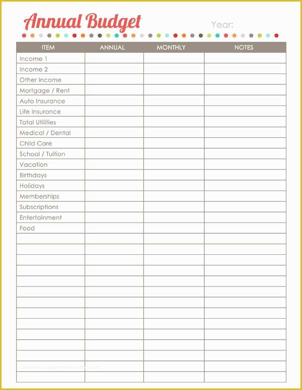 Yearly Budget Planner Template Free Of Home Finance Printables the Harmonized House Project