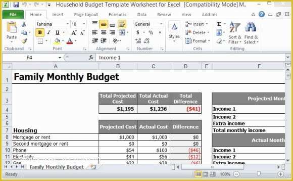 Yearly Budget Planner Template Free Of Household Bud Template Worksheet for Excel