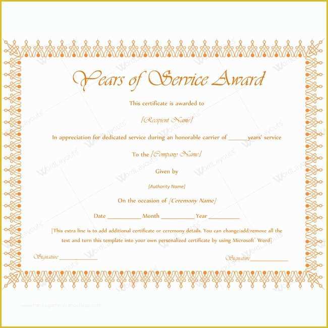 Years Of Service Certificate Template Free Of 13 Best Years Of Service Award Images On Pinterest