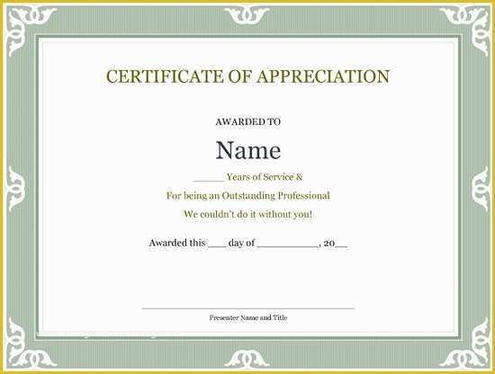 Years Of Service Certificate Template Free Of 5 Printable Years Of Service Certificate Templates – Word