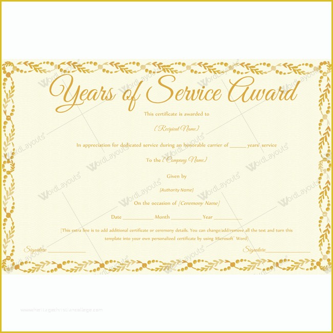 Years Of Service Certificate Template Free Of 89 Elegant Award Certificates for Business and School events