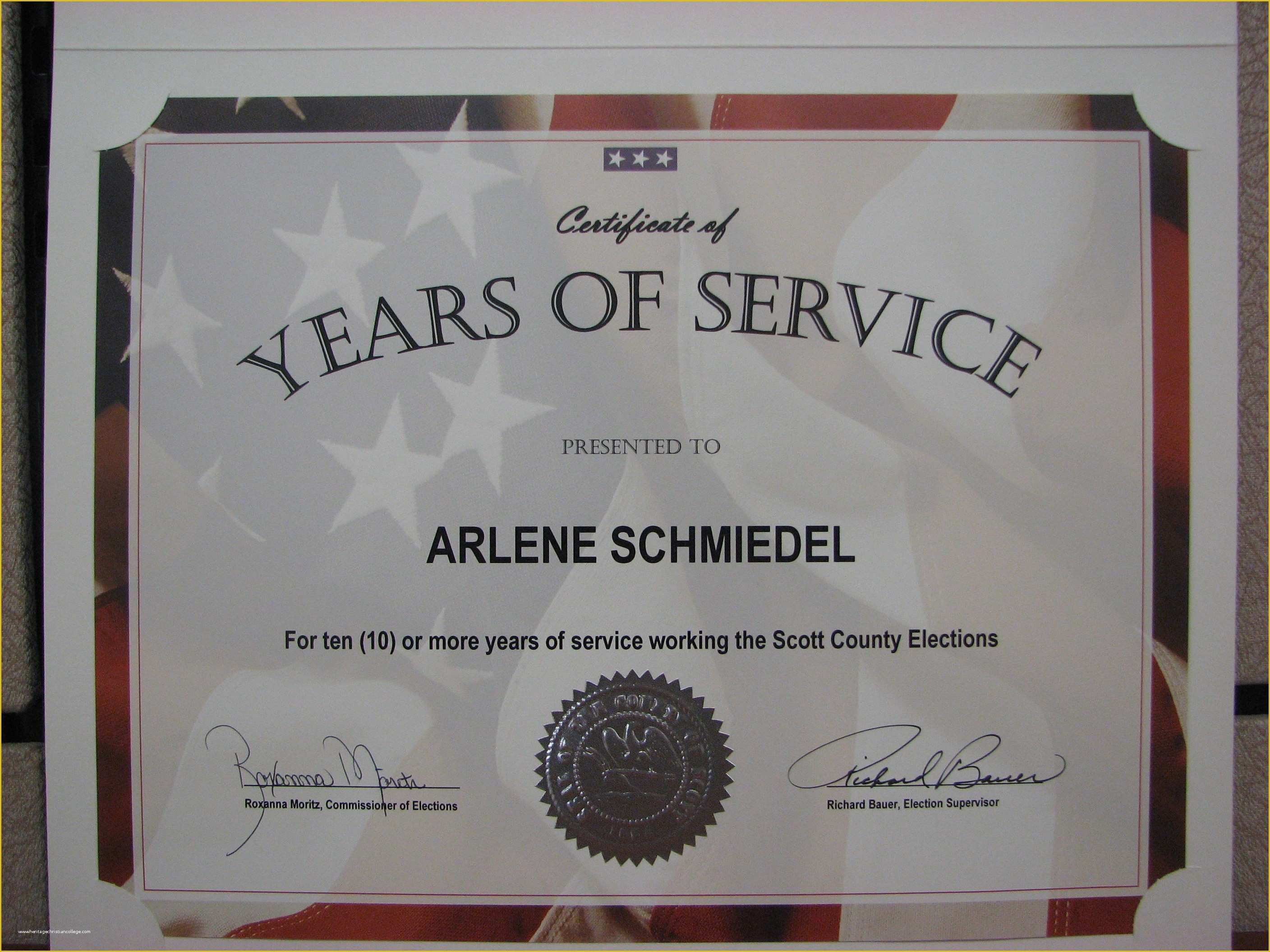 Years Of Service Certificate Template Free Of August 2011