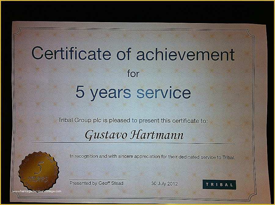 Years Of Service Certificate Template Free Of Certificate Templates