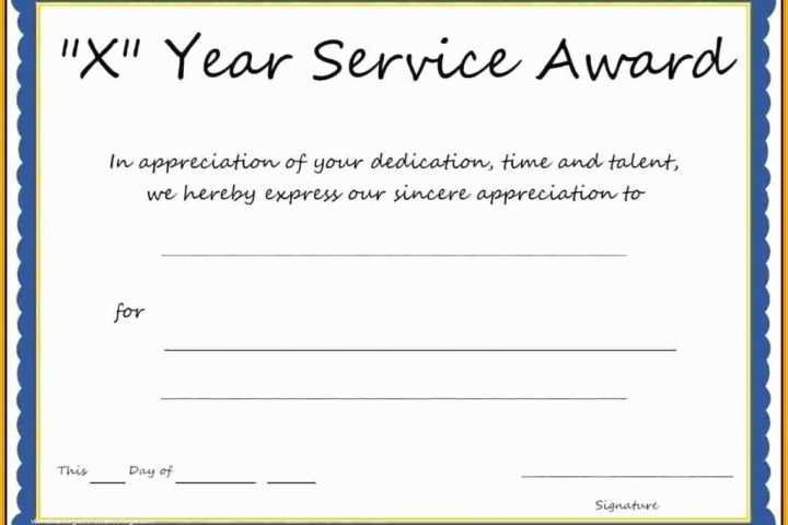 Years Of Service Certificate Template Free Of Certificate Templates