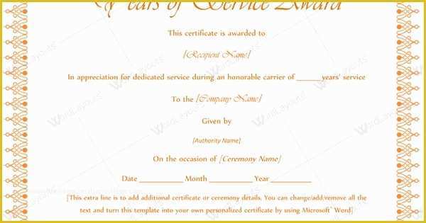 Years Of Service Certificate Template Free Of Printable Years Service Award Serviceyearaward
