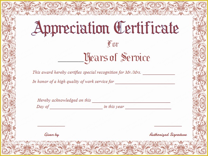 Years Of Service Certificate Template Free Of Take the Time to This Years Of Service