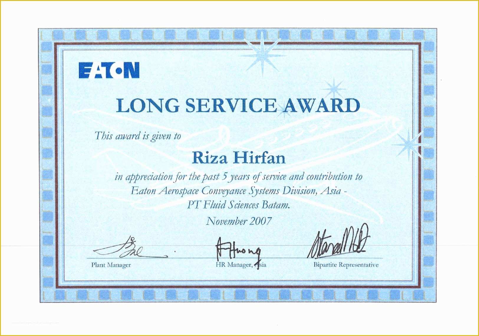 Years Of Service Certificate Template Free Of Wording the Employee Award