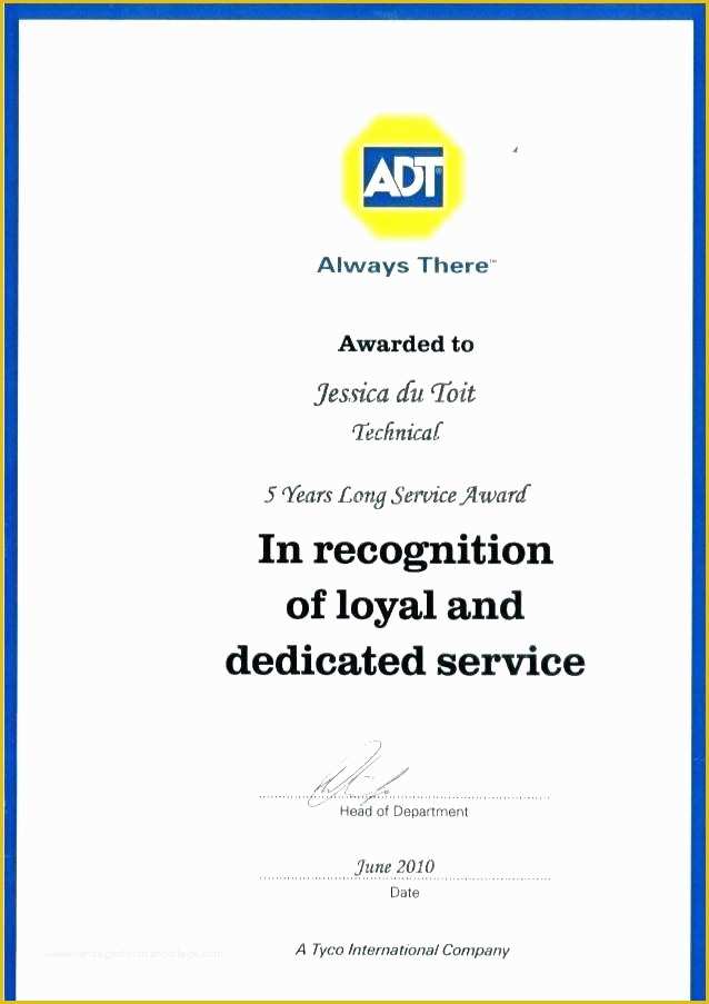 Years Of Service Certificate Template Free Of Years Service Certificate Template S Templates