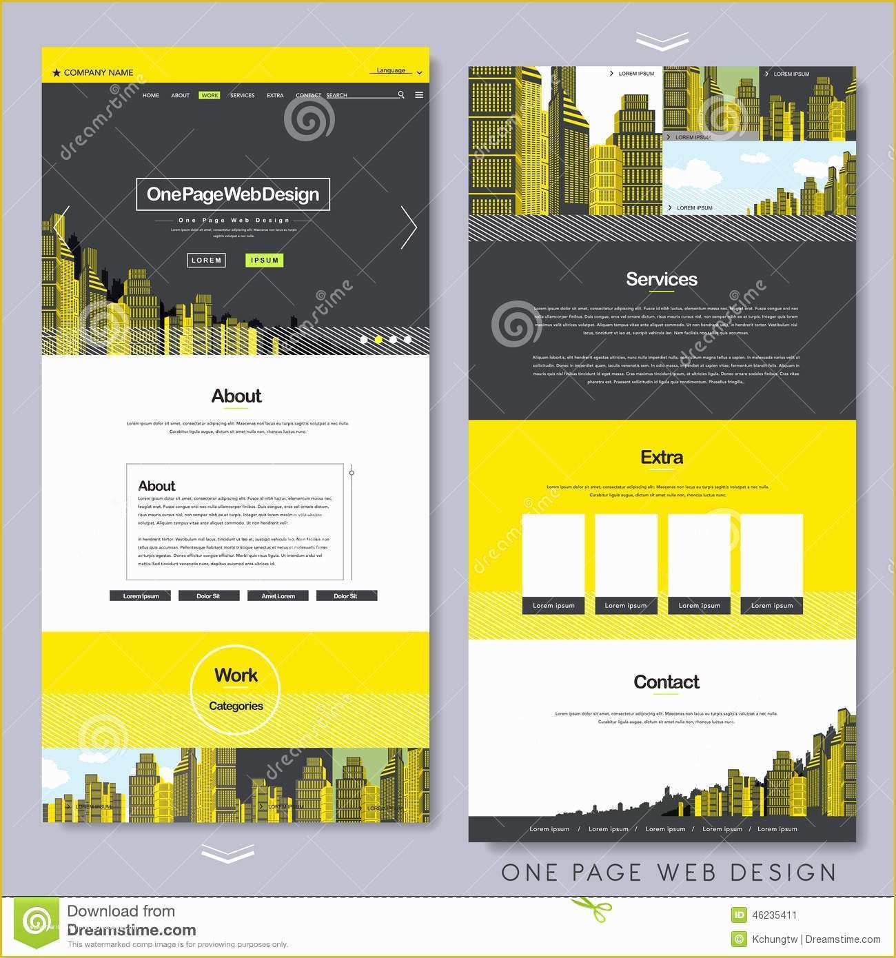 Yellow Pages Website Template Free Download Of E Page Website Design with Yellow City Scene Stock
