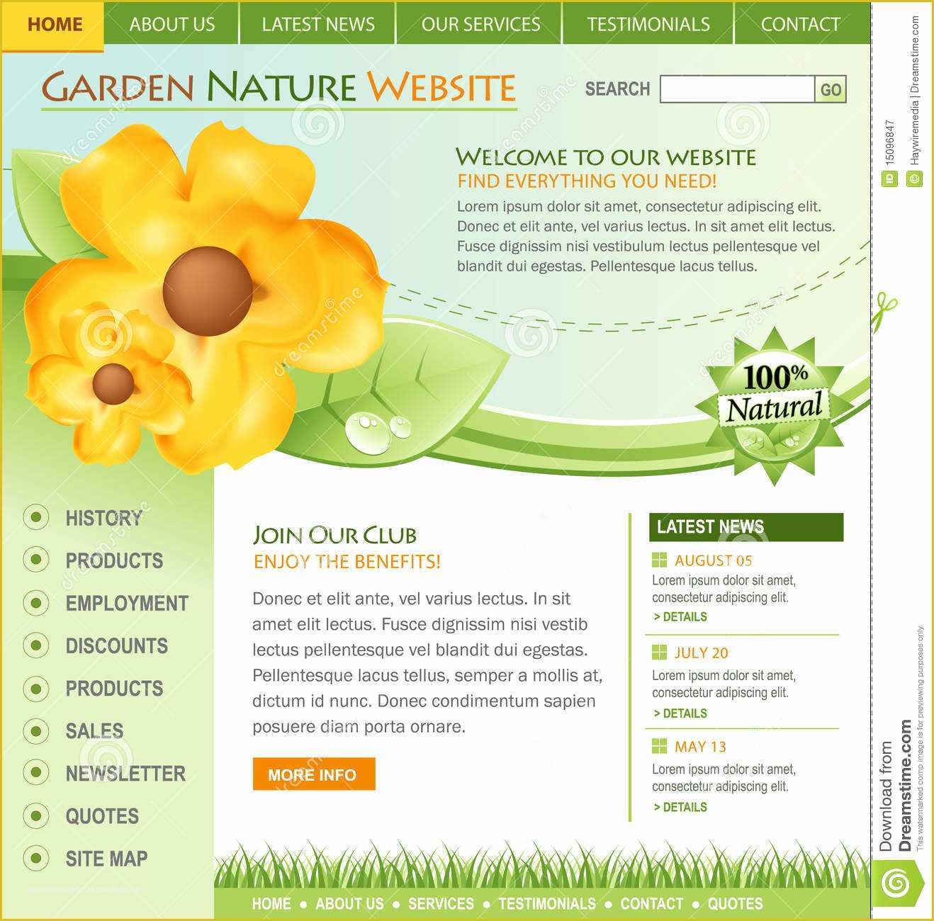 Yellow Pages Website Template Free Download Of Green Nature Flower Website Template Royalty Free Stock