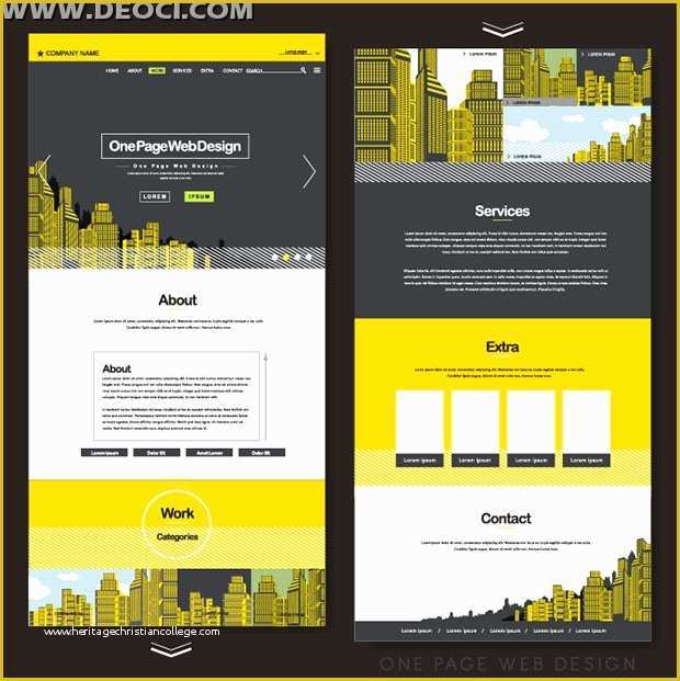 Yellow Pages Website Template Free Download Of Yellow and Black Abstract Urban Single Page Website Design