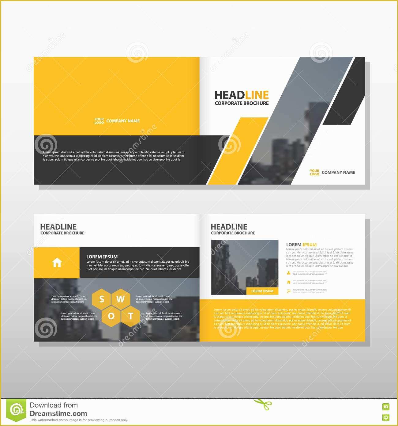 Yellow Pages Website Template Free Download Of Yellow Black Annual Report Leaflet Brochure Flyer Template