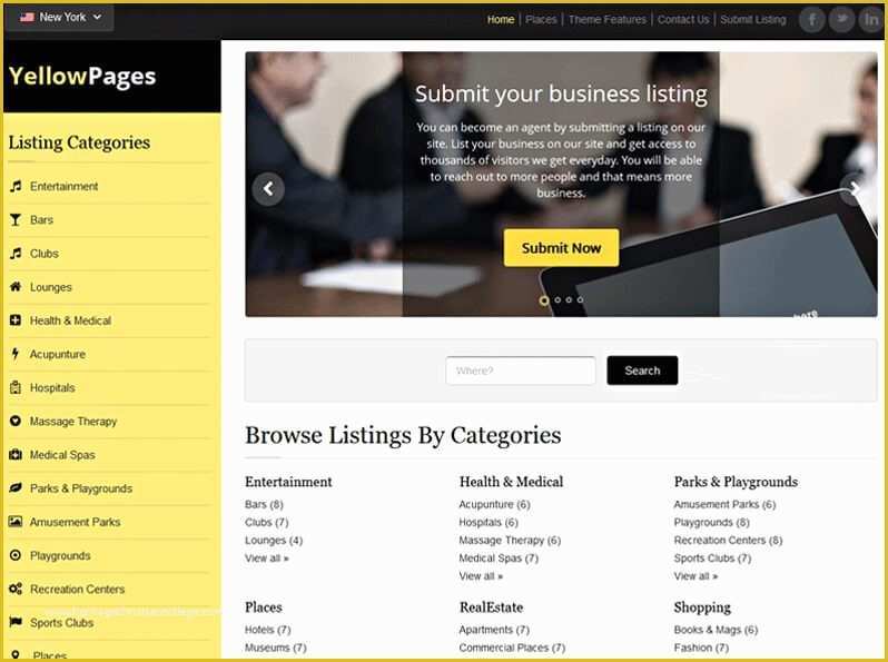 Yellow Pages Website Template Free Download Of Yellow Pages Website Template Free Responsive
