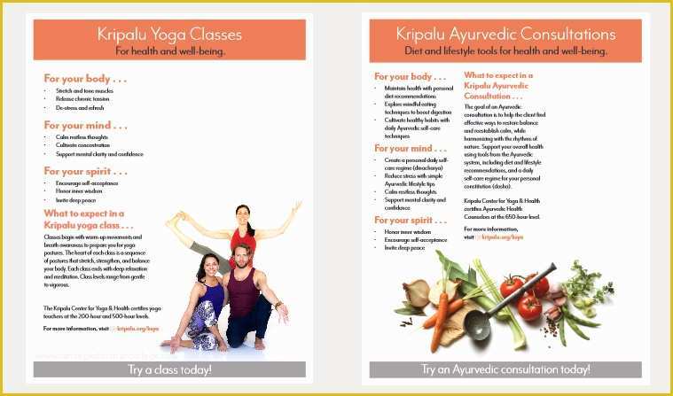 Yoga Flyer Template Word Free Of Kripalu Yoga and Ayurveda Flyers