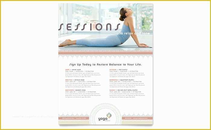 Yoga Flyer Template Word Free Of Pilates & Yoga Class Flyer Template Design