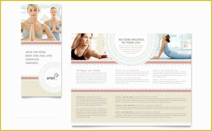 Yoga Flyer Template Word Free Of Pilates & Yoga Tri Fold Brochure Template Design