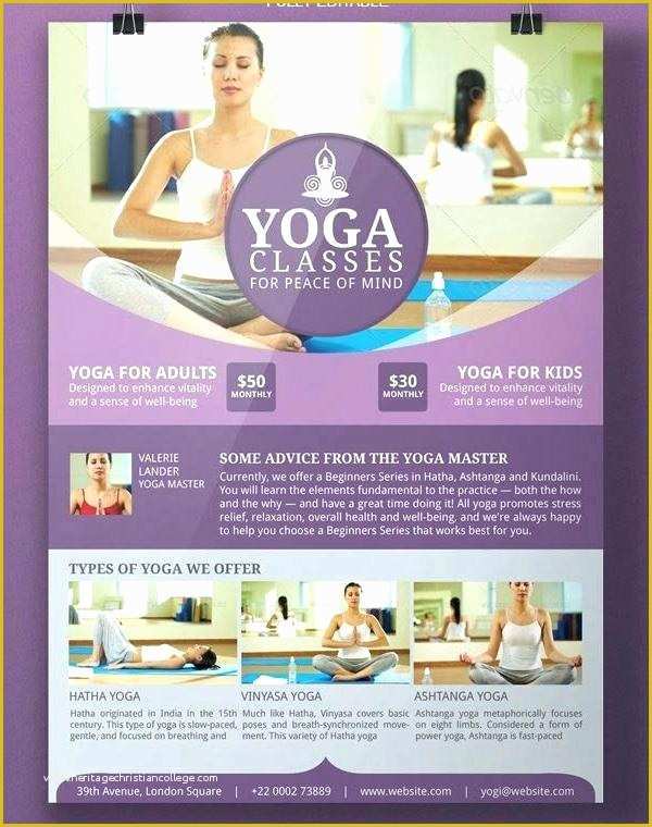 Yoga Flyer Template Word Free Of Yoga Flyer Ad Template Design Illustrator Word Publisher