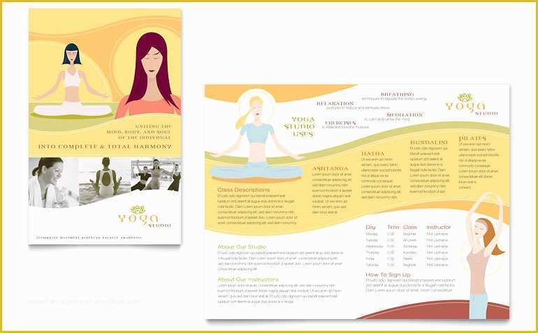 Yoga Flyer Template Word Free Of Yoga Instructor & Studio Brochure Template Word & Publisher