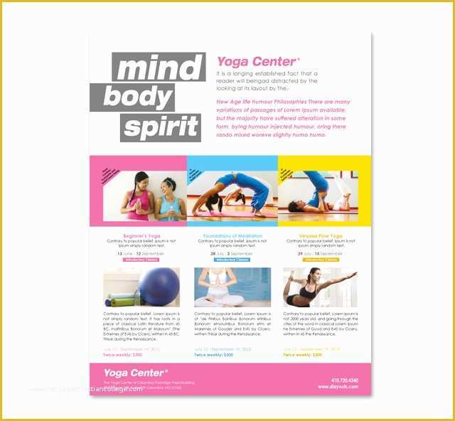 Yoga Flyer Template Word Free Of Yoga Instructor & Studio Flyer Template