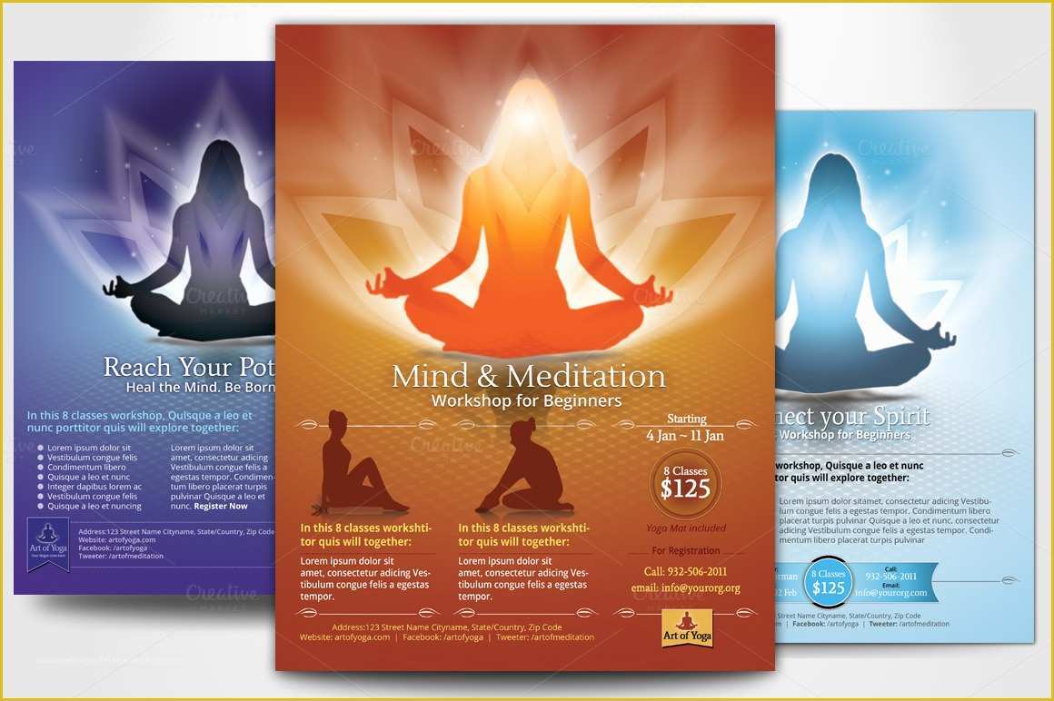 Yoga Poster Template Free Of Simple Yoga Meditation Flyers Flyer Templates On