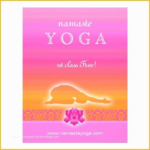 Yoga Poster Template Free Of Yoga Flyer Child S Pose Pink orange Floral