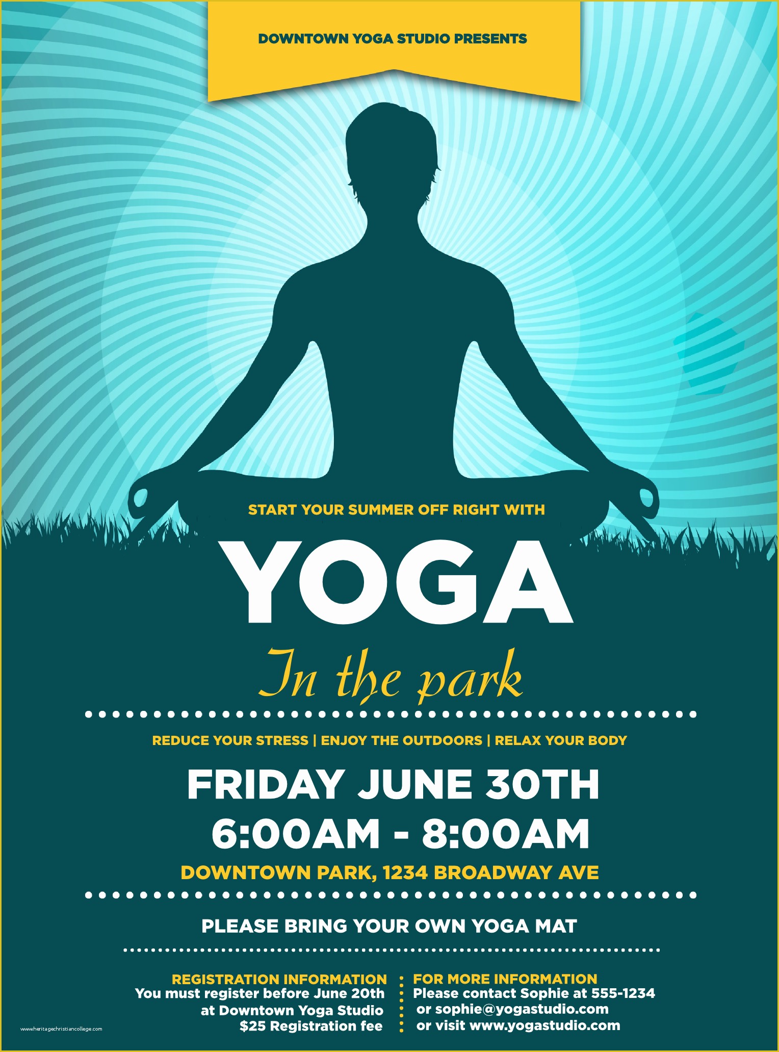 Yoga Poster Template Free Of Yoga Meditation Flyer