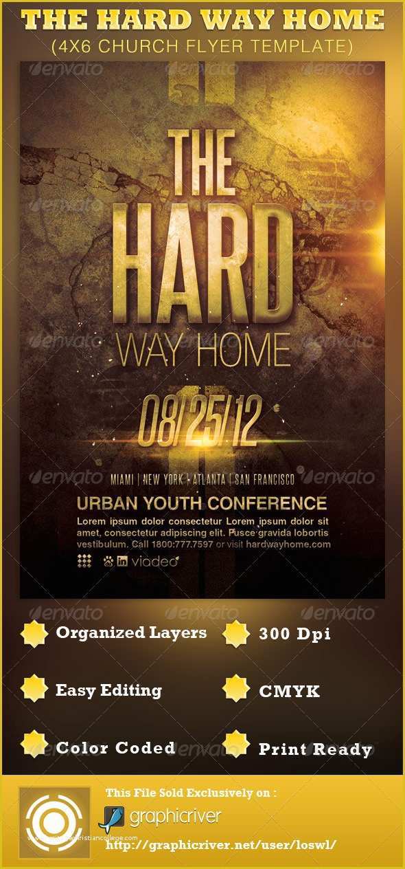 Youth Group Flyer Template Free Of the Hard Way Home Church Flyer Template