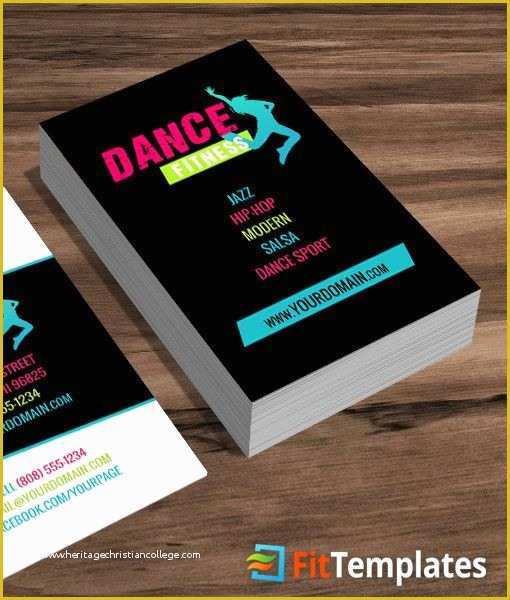 Zumba Business Card Template Free Of Dance Class Business Card Template 3 2