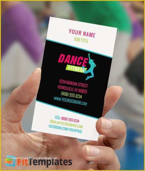 Zumba Business Card Template Free Of Dance Class Business Card Template 3 3