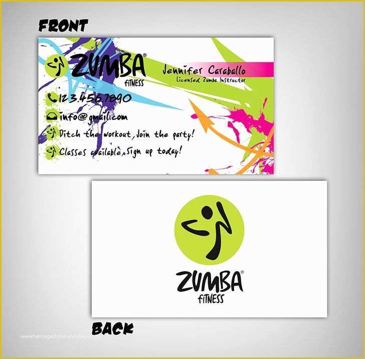 Zumba Business Card Template Free Of Interesting and Creaive Zumba Business Cards Design for