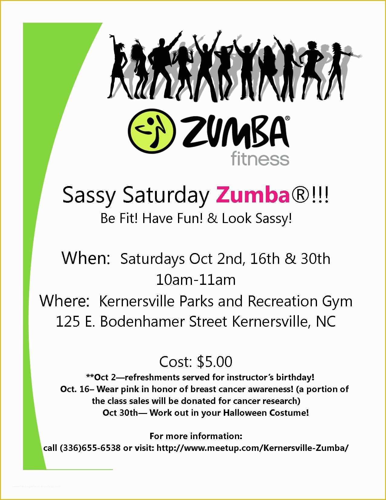 Zumba Business Card Template Free Of Sassy Saturday Zumba