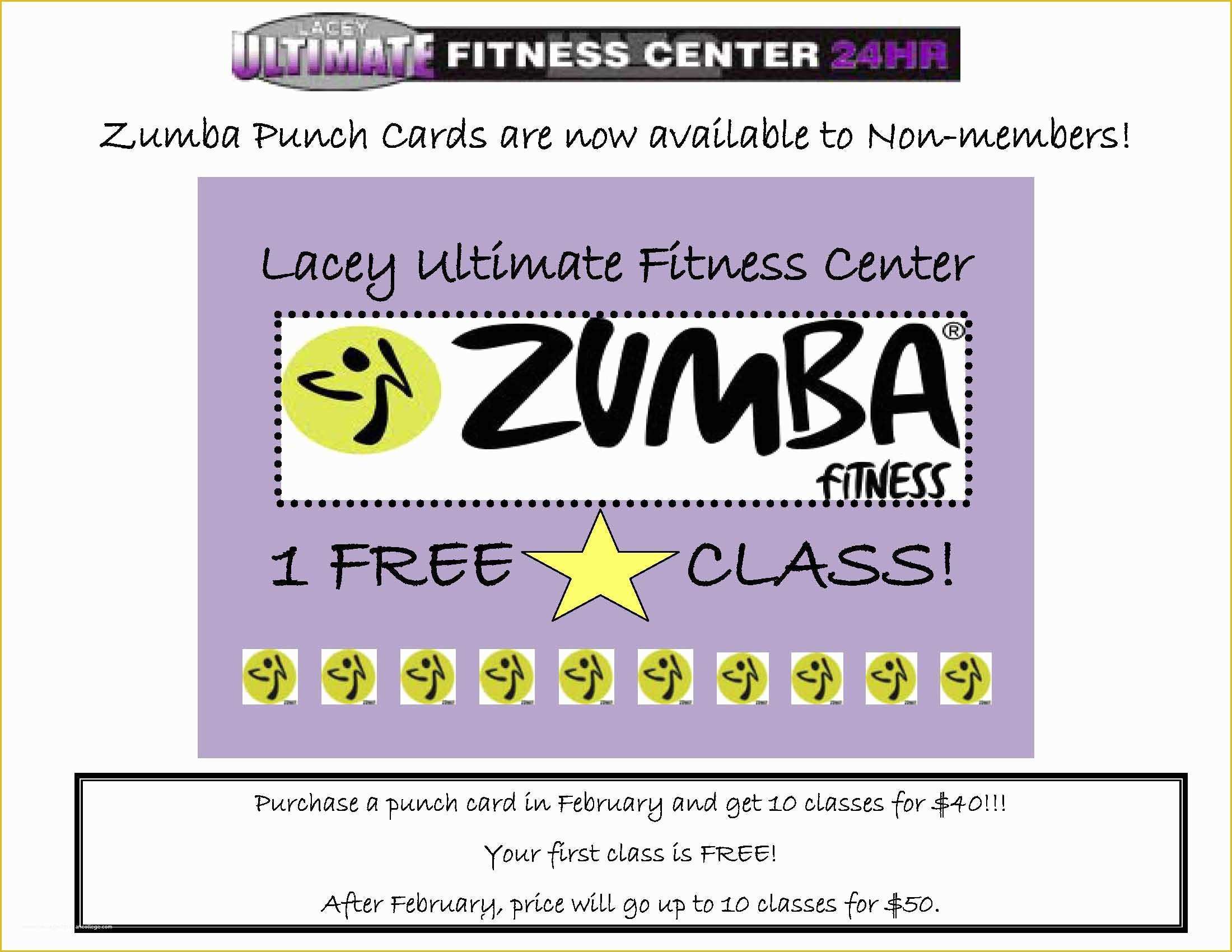 Zumba Business Card Template Free Of Zumba Punch Card Template Free